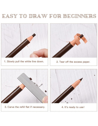 Set de Lápices de Cejas Despegables LSxia - 6 Colores + 1 Delineador