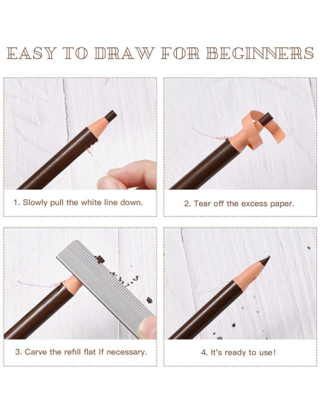 Set de Lápices de Cejas Despegables LSxia - 6 Colores + 1 Delineador