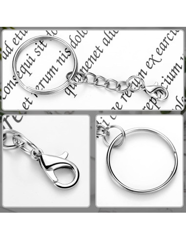 Juego de 100 Anillos de Llaveros Sasylvia Plateado para Manualidades