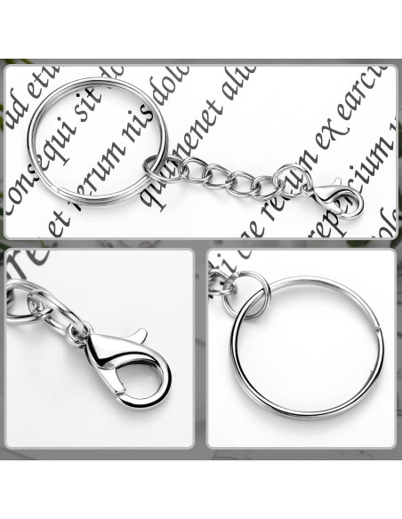 Juego de 100 Anillos de Llaveros Sasylvia Plateado para Manualidades