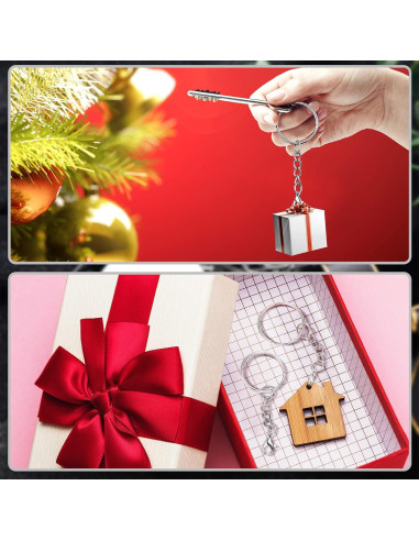 Juego de 100 Anillos de Llaveros Sasylvia Plateado para Manualidades