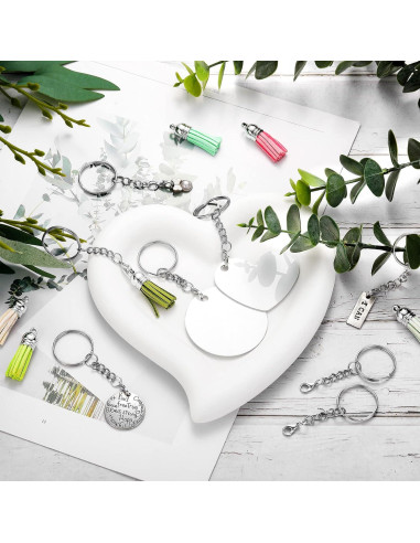 Juego de 100 Anillos de Llaveros Sasylvia Plateado para Manualidades