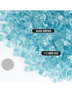 Vidrio de Fuego Skyflame 4.59 kg Azul Aqua Brillante 1.27 cm 2