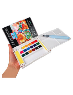 Set de Pinturas Acuarelables MAIKEDEPOT - 18 Colores + Pincel y Papeles