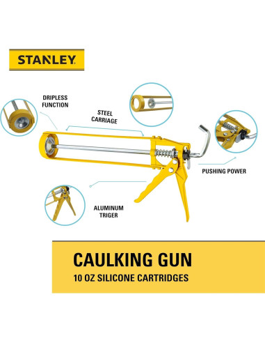 Pistola de Calafateo Stanley 10 oz - Sin Goteo, 1400N