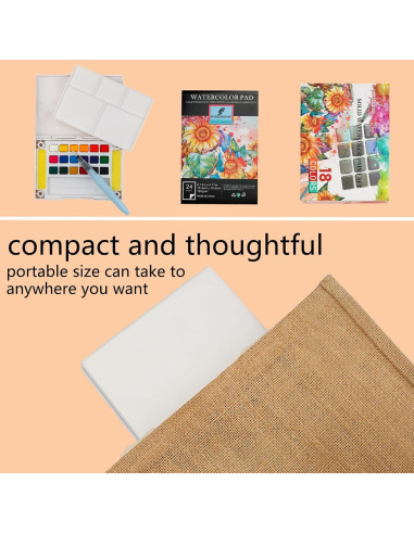 Set de Pinturas Acuarelables MAIKEDEPOT - 18 Colores + Pincel y Papeles