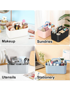 Organizador Caddy Multiusos AOZITA - Plástico Apilable Negro 2