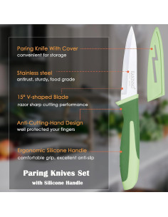Set de 2 Cuchillos de Pelar EANINNO 8.89 cm Acero Inoxidable 2