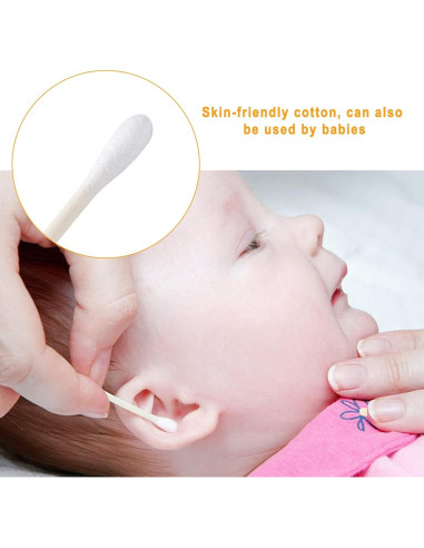 Hisopos de Algodón Biodegradables KRIZJUES 200 Unidades