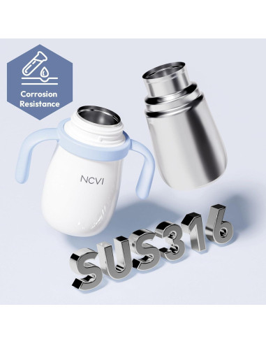Taza de Acero Inoxidable NCVI para Niños 295ml, Aislada y a Prueba de Derrames