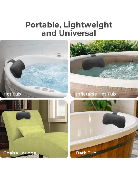 Almohada para Jacuzzi Vanstormy - 2 Piezas Antideslizante Gris