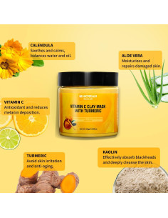 Mascarilla Facial de Arcilla Kaolin Cúrcuma Vitamina C 150g 2