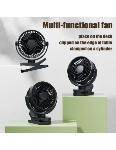 Ventilador Clip Portátil UCLOUDSOME URD23 2000mAh 4 Velocidades