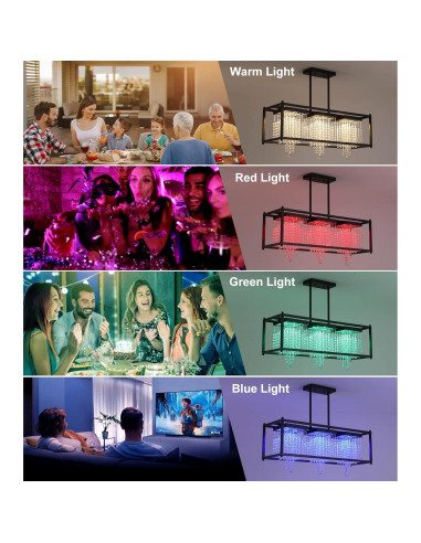 Candelabro de Cristal K9 RGB MEIXI Rectangular 27x86x28cm