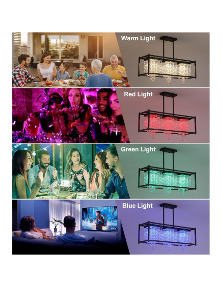 Candelabro de Cristal K9 RGB MEIXI Rectangular 27x86x28cm