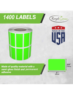 Etiquetas Rectangulares Adhesivas Azules Royal Green 25mm x 10mm - 1400 Unidades 2