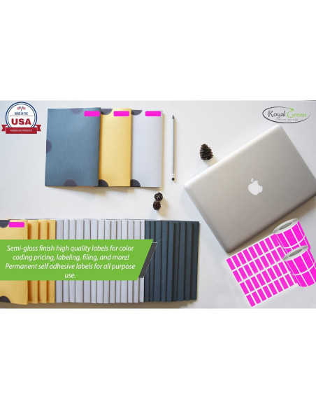 Etiquetas Rectangulares Adhesivas Azules Royal Green 25mm x 10mm - 1400 Unidades