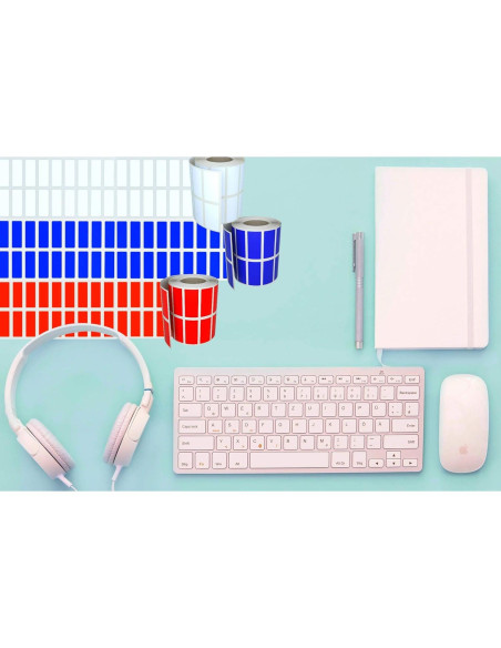 Etiquetas Rectangulares Adhesivas Azules Royal Green 25mm x 10mm - 1400 Unidades