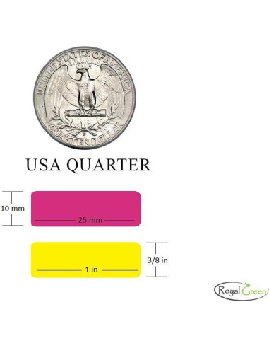 Etiquetas Rectangulares Adhesivas Azules Royal Green 25mm x 10mm - 1400 Unidades