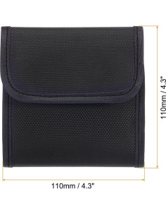 Funda de Filtro de Lente PATIKIL 3 Bolsillos 82mm Negra 2