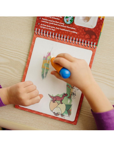 Libro de Actividades KangaToys Familias de Dinosaurios - Pincel de Agua Reutilizable