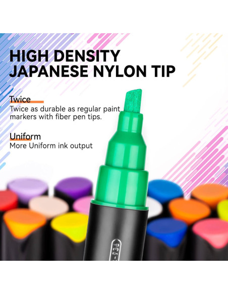 Marcadores de Pintura Acrílica Coogert 24 Colores Doble Punta