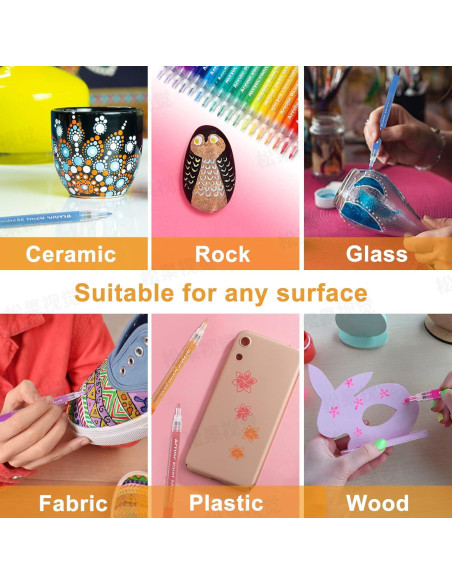 Marcadores de Pintura Acrílica Coogert 24 Colores Doble Punta