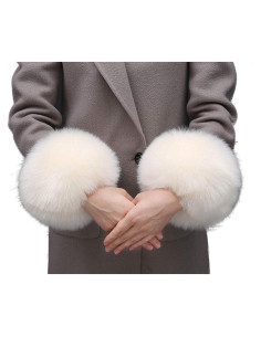 Manga Corta de Piel Sintética para Mujeres con Calentadores