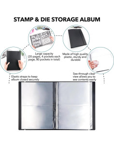 Álbum de Almacenamiento para Sellos y Troqueles CYFUN 80 Bolsillos 2