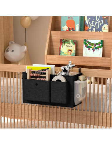 Caddy Organizador Lateral para Cama Edudif - Negro, 9 kg