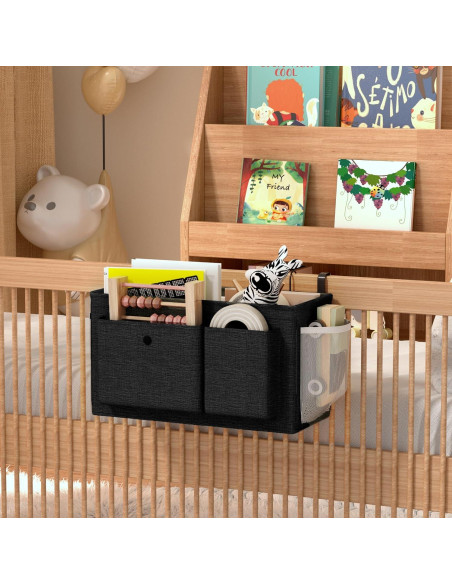 Caddy Organizador Lateral para Cama Edudif - Negro, 9 kg