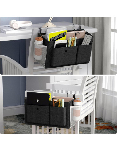 Caddy Organizador Lateral para Cama Edudif - Negro, 9 kg