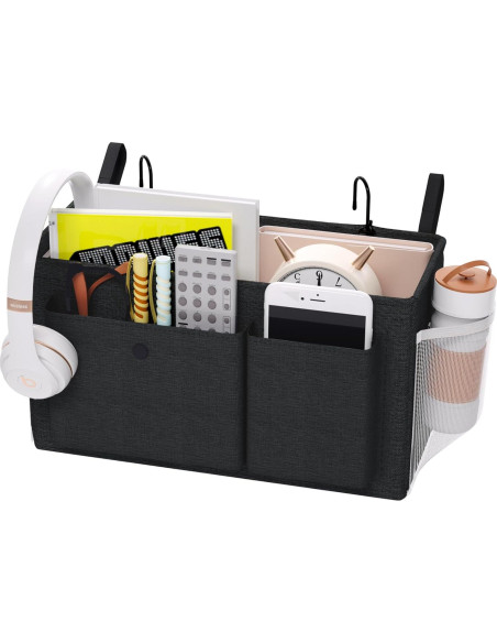 Caddy Organizador Lateral para Cama Edudif - Negro, 9 kg