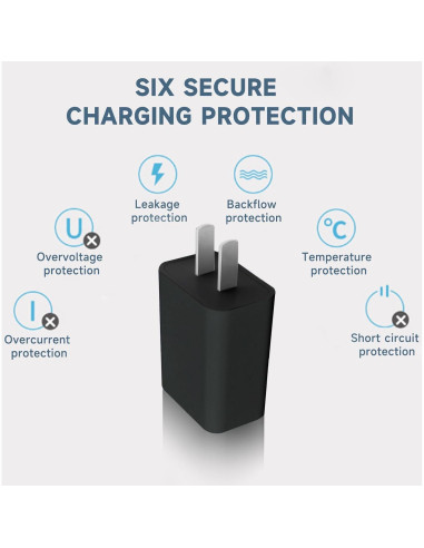 Cargador de Pared MEHIDFY USB 5V 2A Carga Rápida Negro