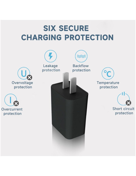 Cargador de Pared MEHIDFY USB 5V 2A Carga Rápida Negro Cargador de Pared MEHIDFY USB 5V 2A Carga Rápida Negro