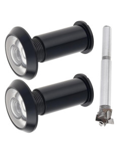 Mirador de Puerta HOJLKLD 200 Grados con Broca 16mm Negro