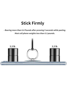 Soporte de Anillo para Teléfono TACOMEGE Azul Bohemio 3.81cm 2