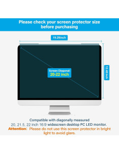 Protector de Pantalla MOSISO 49x31.7 cm Anti-UV 20-22" 2