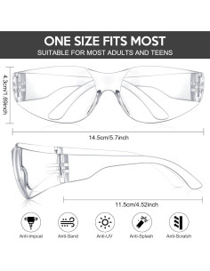 Paquete de 48 Gafas de Seguridad Transparentes Policarbonato 2