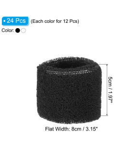 Muñequera Deportiva PATIKIL de Algodón Toalla 24 Piezas 2