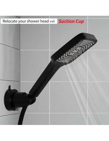 Soporte de Ducha de Mano RIVOODS con Ventosa Ajustable 5 Posiciones