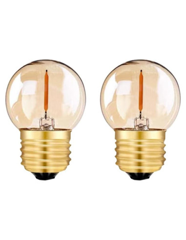 Bombillas LED Filamento G40 Tsunetani 0.5W Ámbar 2 Pcs