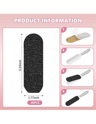 Repuestos de Lima de Pedicura Flutesan 80 Pcs Acero Inoxidable