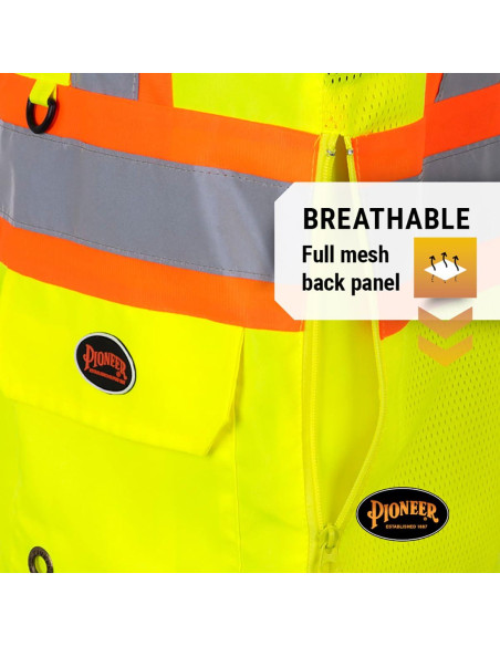 Chaleco de Seguridad Pioneer Alta Visibilidad 12 Bolsillos
