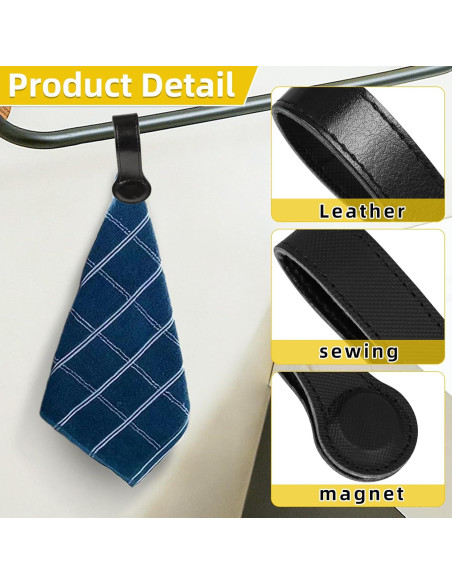 3 Clips Magnéticos de Cuero UYEDUJZ para Toallas de Cocina