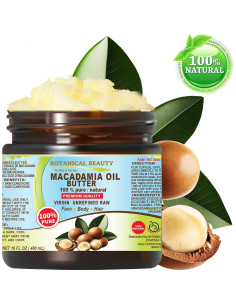 Manteca de Aceite de Macadamia 100% Pura Belleza Botánica 473 ml 2
