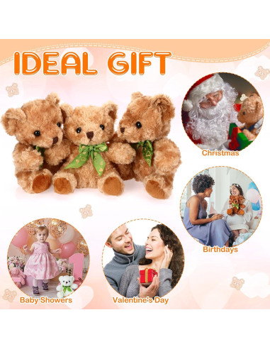 Osos de Peluche Amarillo Claro HyDren 20 cm - 24 Piezas