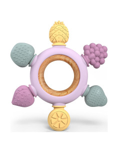 Mordedor de Silicona para Bebés GJZZ Fruta y Madera 0-12 Meses