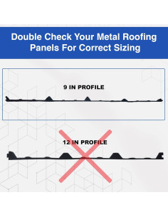 Cierre de Espuma Duco 3 pies Negro 9" Costilla para Techos 2