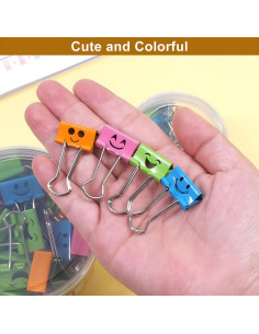 Clips de Papel Sonrientes Coideal - 40 Pcs 19mm Metálicos 2